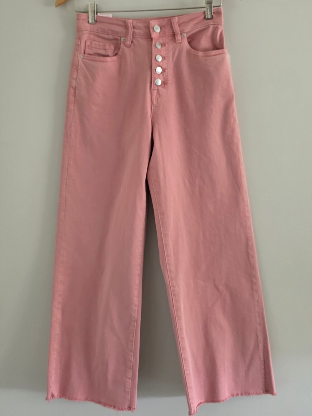 Altar'd State Mica Denin Hi Rise Cropped Wide Leg Ash PinkJeans